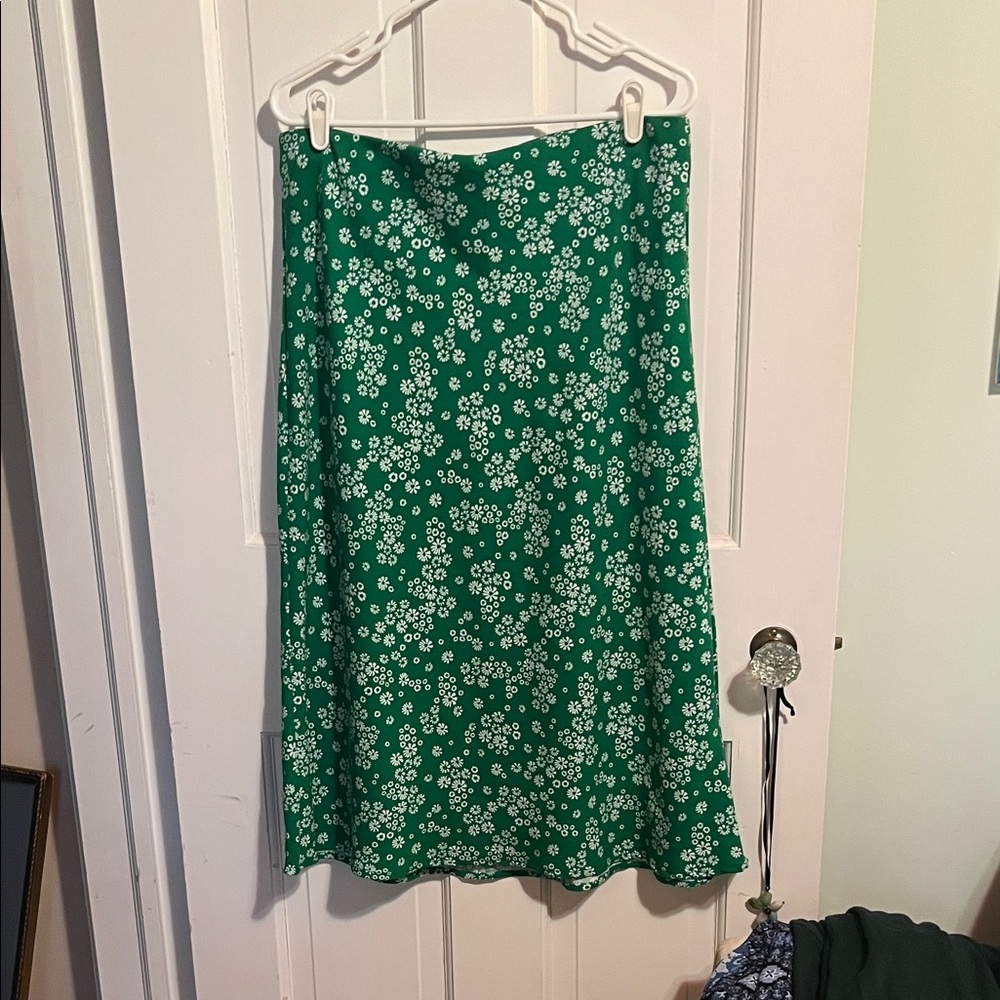 Rachel Zoe Green Floral A-Line Skirt